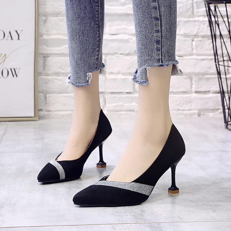 

Fashion mature women Original Top quality Women Pumps Pointed Toe Thin Heels Pumps Nice Patent Leather Shoes Woman W32-03