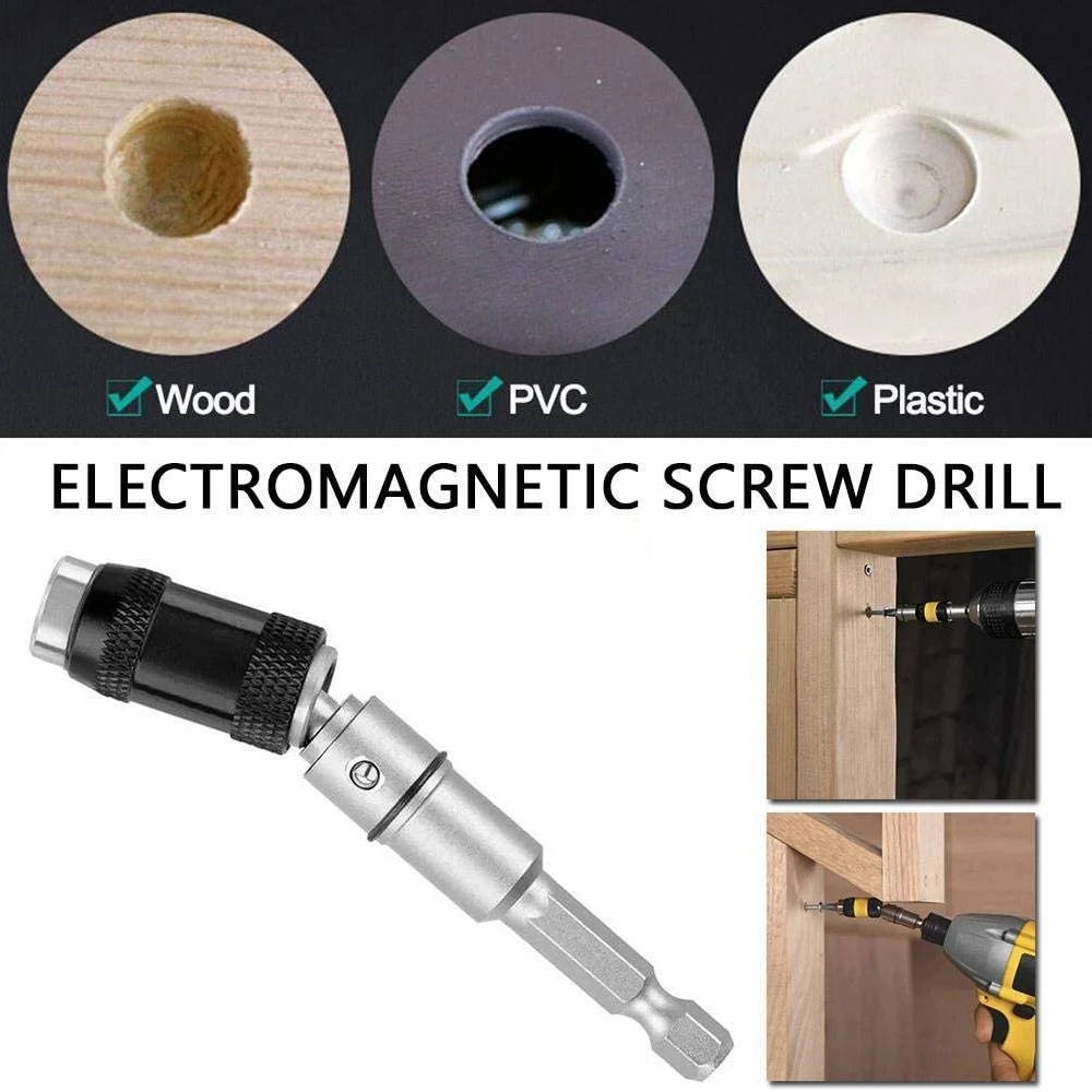 

2Pcs Magnetic Screw Drill Tip Change Locking Bit Holder with Quick Spring Release Metal Magnetic Drive Guide Set