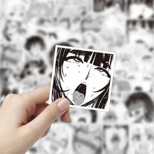 10/30/50PCS Black White Hentai Waifu Stickers Cartoon Anime Sexy Girls Character Avatar Sticker For Skateboard Bike Guitar Phone