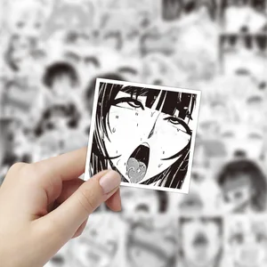 103050pcs black white hentai waifu stickers cartoon anime sexy girls character avatar sticker for skateboard bike guitar phone free global shipping