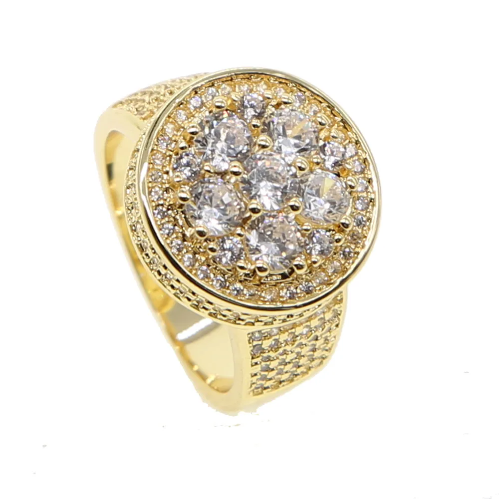 Мужские и женские кольца золотого цвета в стиле хип хоп роскошные свадебные