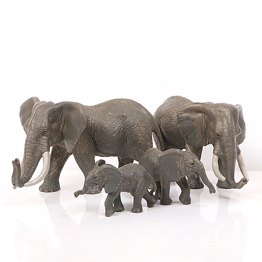 Имитация семьи африканского слона миниатюрная модель дикого фотоигрушки для