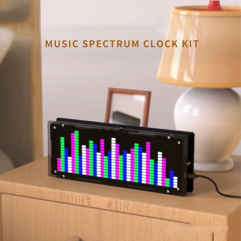 Indicador de Nível Estéreo Música Espectro Relógio Kit Faça Você Mesmo Led Amplificador Áudio Luz vu Meterrhythm Luzes ki dc 5v