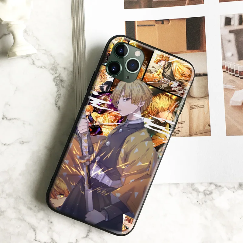 zenitsu agatsuma demon slayer kimetsu no yaiba phone case cover shell for iphone se 6s 7 8 6splus 7plus 8plus x xr xs 11 pro max free global shipping