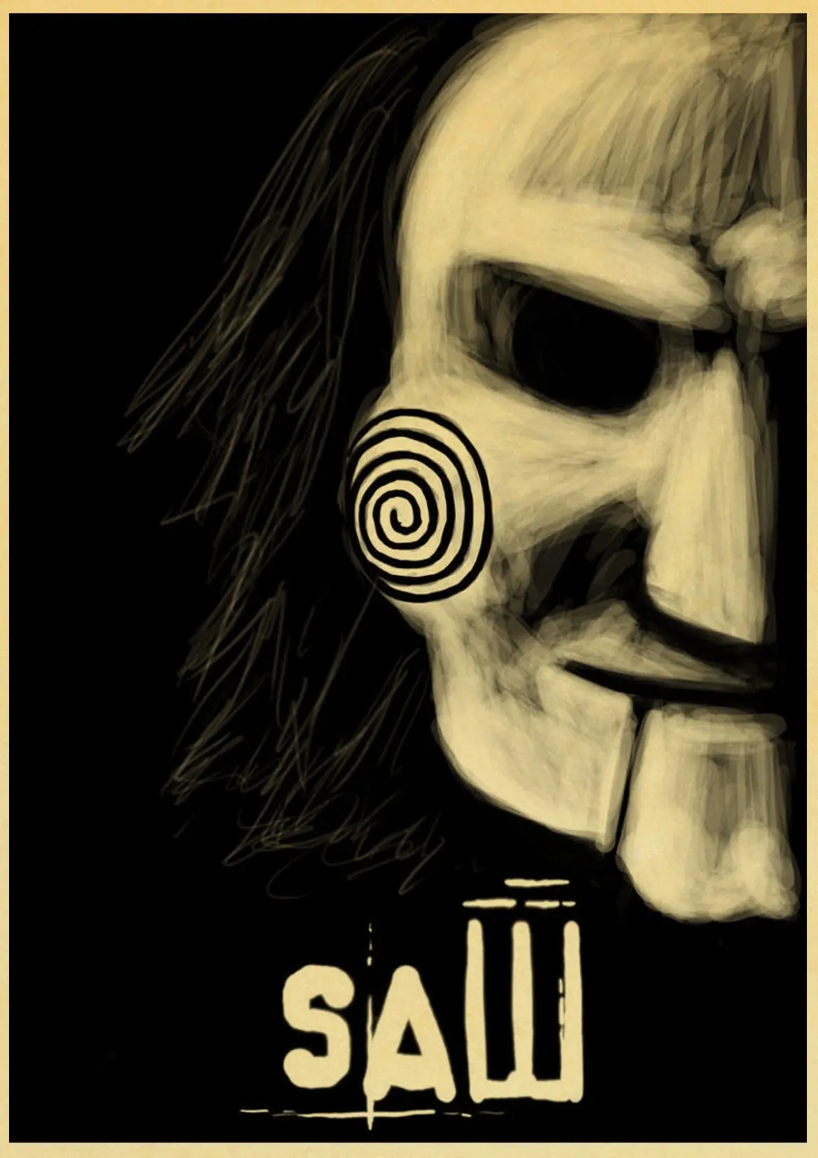 

Classic Horror Movie Saw Retro Posters and Prints Kraft Paper Painting Wall Art Picture for Living Room Home Decor