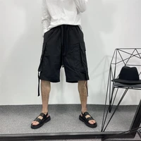 mens shorts summer fashion sports shorts black multi pocket design loose cargo shorts youth trend shorts