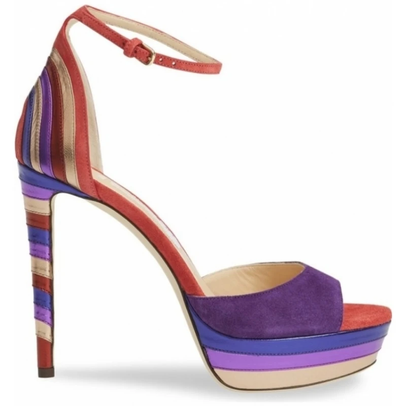 Женские летние босоножки на платформе и высоком каблуке черные элегантные