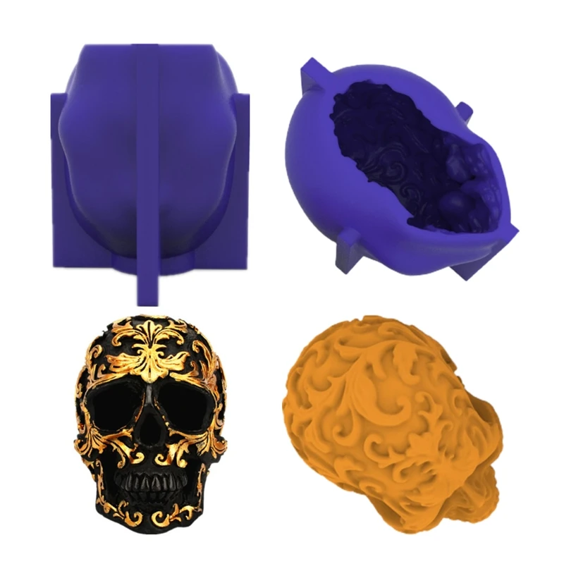 

3D шаблон H9ED, маленькая силиконовая форма в виде черепа, эпоксидная смола, сделай сам, изготовление украшений, мыло, полимерная глина, украшен...
