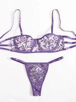 thin mold cup traditional young women lace lace border purple cotton with steel ring summer gather underwear