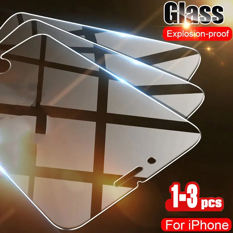 

3-1 Pcs Tempered Glass For Apple iPhone 13 12 mini 11 pro xs max Screen Protector Film On iPfone ifone se XR X Protective Glass