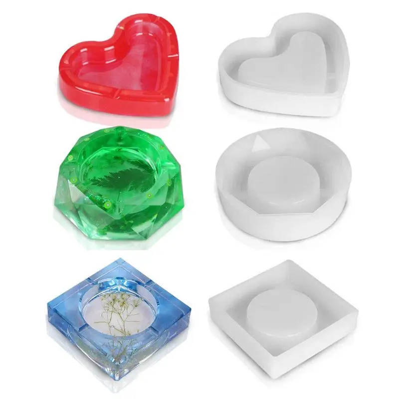 

Формы для литья пепельницы из силиконовой смолы, 3 шт.