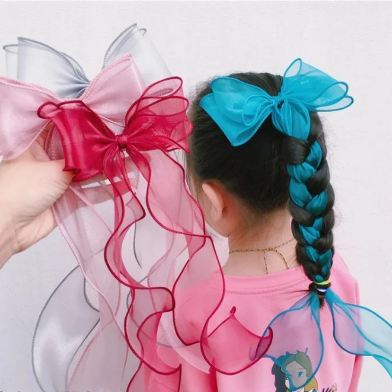 

Cute Big Bow Ribbon Hair Clips Solid Color Chiffon Hairpins Beautiful Barrettes For Baby Children Kids Girls Hair Accessories