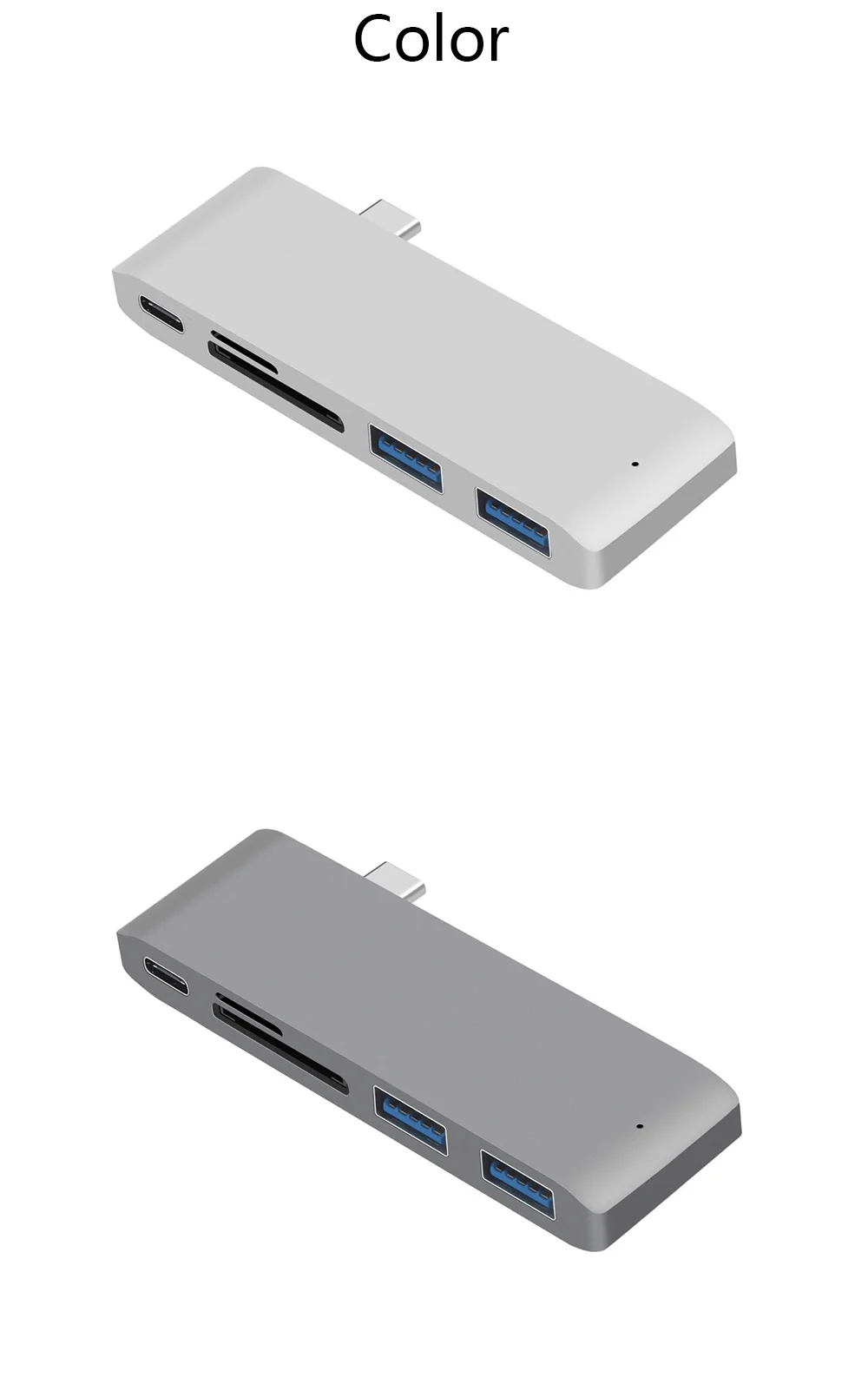USB C концентратор мульти-концентратор с SD кард-ридером Алюминиевый USB 3,0 концентратор Тип C 5 в 1 для MacBook ноутбука рабочего стола