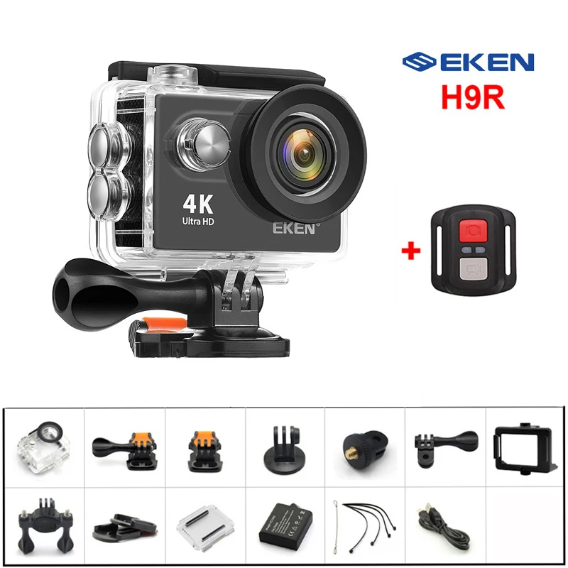 Оригинальная Экшн камера Eken H9R Ultra HD 4K 30fps Wi Fi 170D Подводная Водонепроницаемая