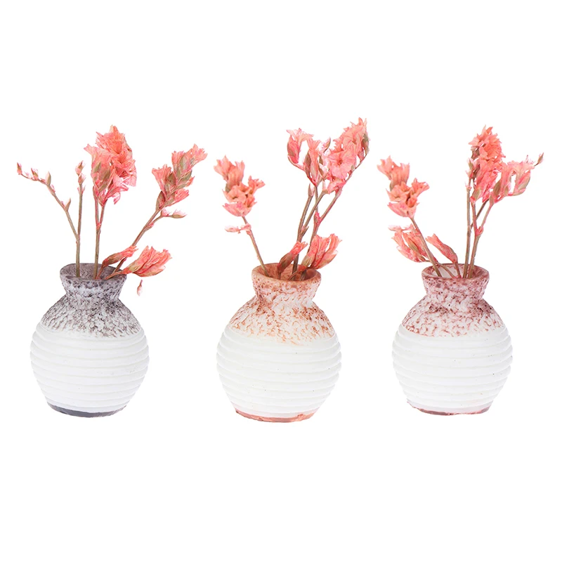 

Hot sale DIY Doll House Ceramic Ornament Vase 1:12 Dollhouse Miniatures Vase Ceramic Pot