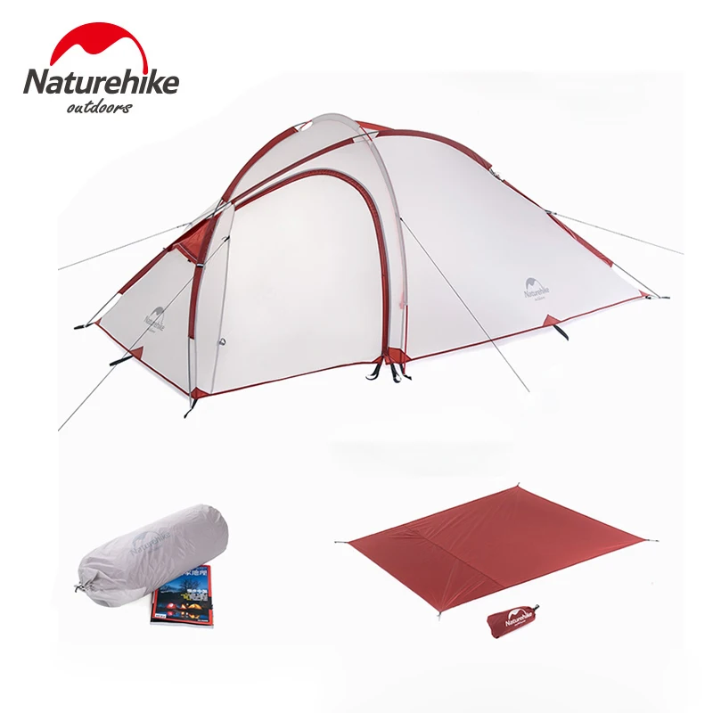 

Палатка NatureHike на 2-3 человек, семейная водонепроницаемая, с наземным ковриком, для походов, путешествий, зимней рыбалки
