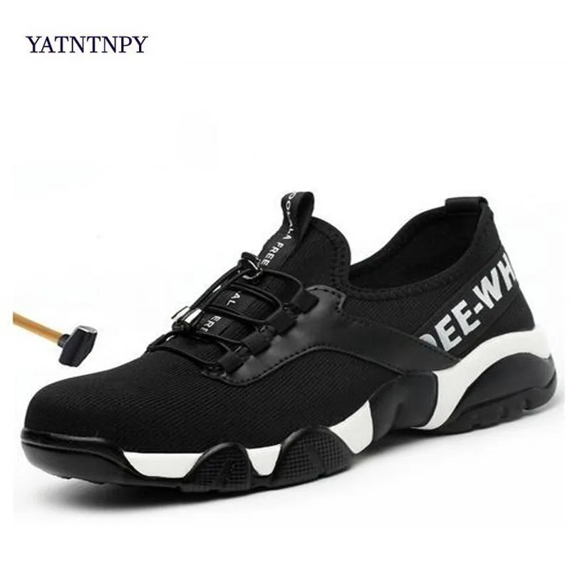 2019 Мужская Рабочая обувь со стальным носом сетчатые легкие дышащие