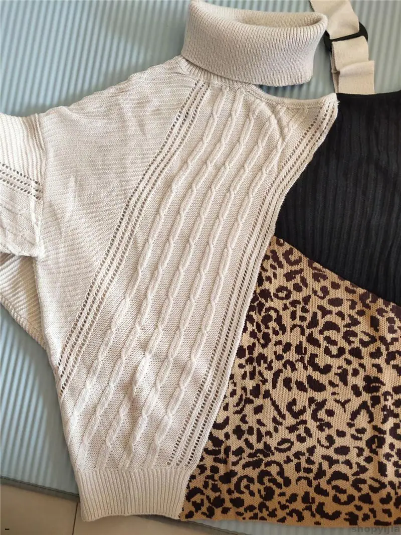 New female sense off-shoulder batwing long-sleeved pullover shirt color block knitted sweater | Женская одежда