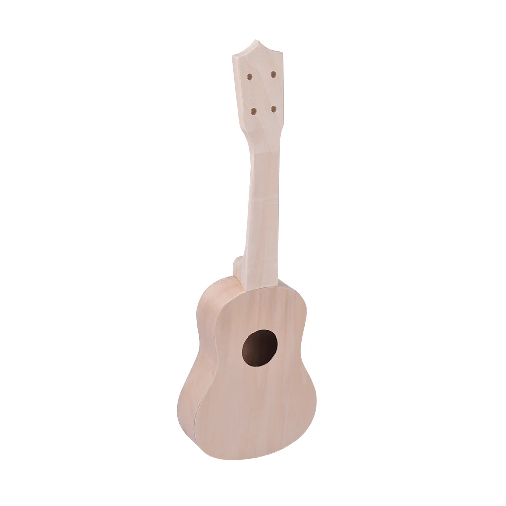 21 Inch Unfinished DIY Ukulele Ukelele Uke Kit Composite Board Body Basswood Neck Plastic Fingerboard Bridge Nylon Strings | Спорт и