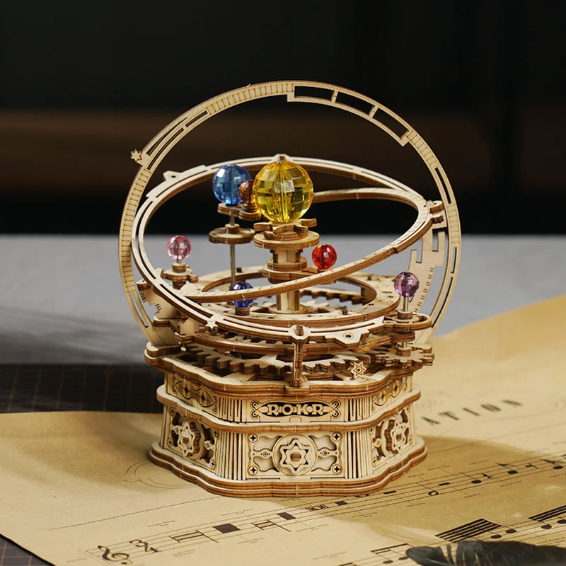 Robotime Rokr музыкальная шкатулка 3D деревянная головоломка Сборная модель