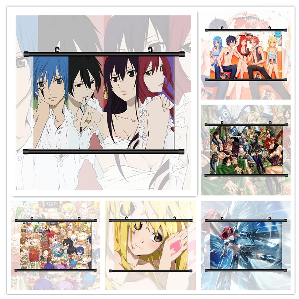 WTQ Сказочный хвост Нацу Люси эргономичный Аниме Манга ретро постер Картина на