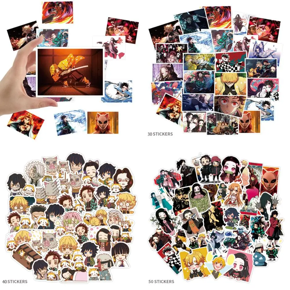

Демон убийца Стикеры пакет 30 40 50 шт. Kimetsu без Yaiba ноутбук Стикеры Водонепроницаемый Стикеры милые Стикеры для ноутбука
