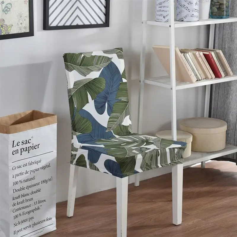 

Chair Slip Cover Universal Flower Printed Stretchy Dining Room Chair Cover
