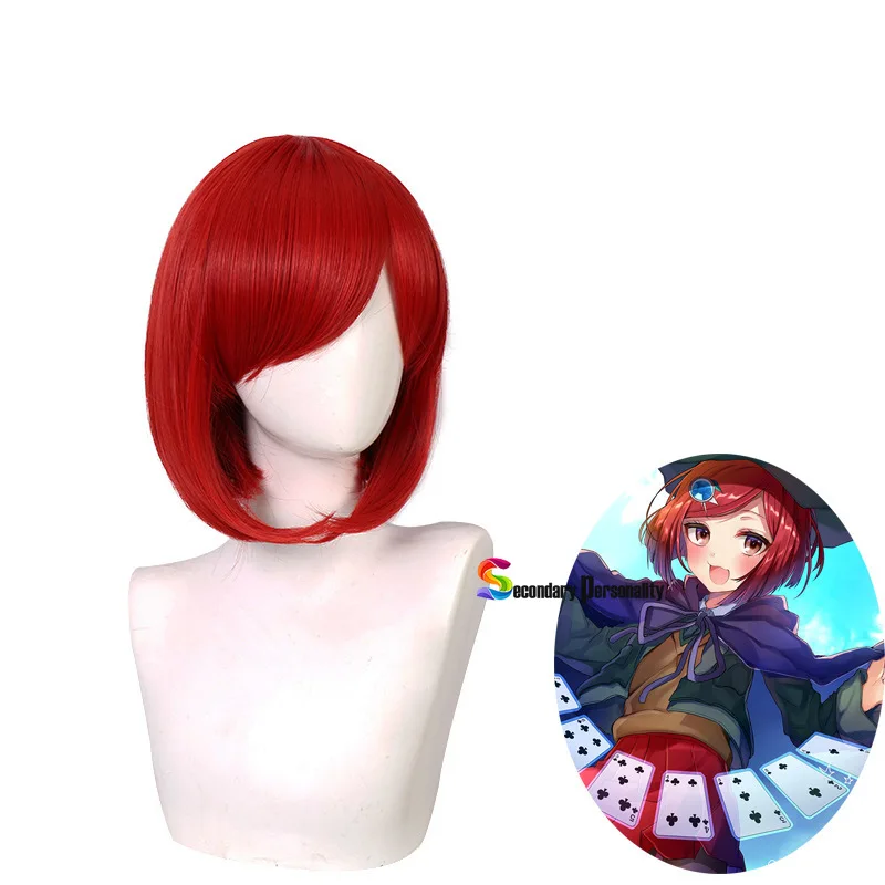 Парик Yumeno Himiko темно-Красного цвета из Danganronpa: Trigger Happy Havoc короткие синтетические