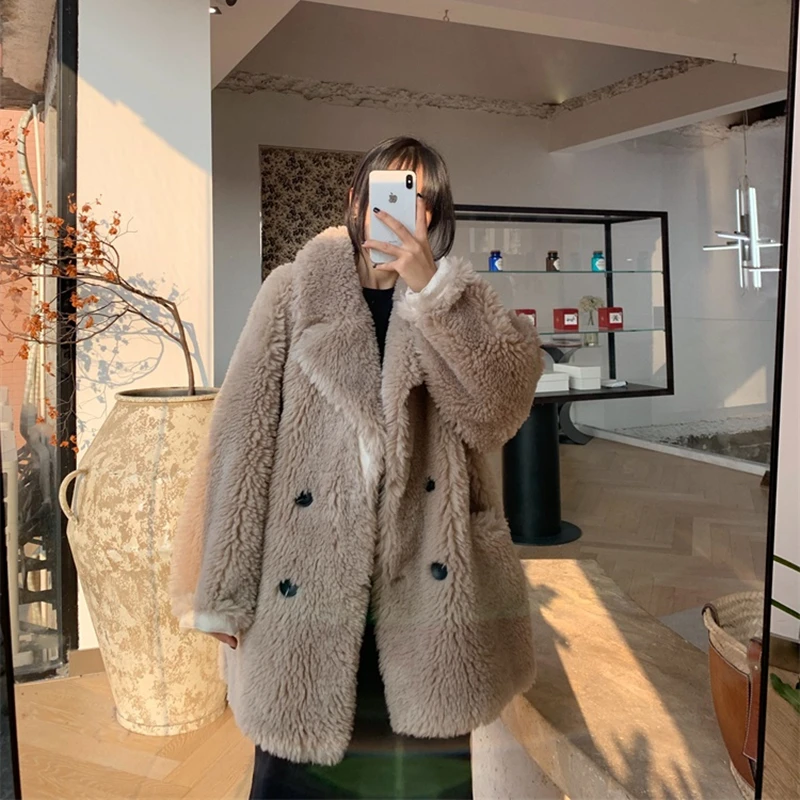 Шуба женская теплая большого размера из искусственного меха | Женская одежда