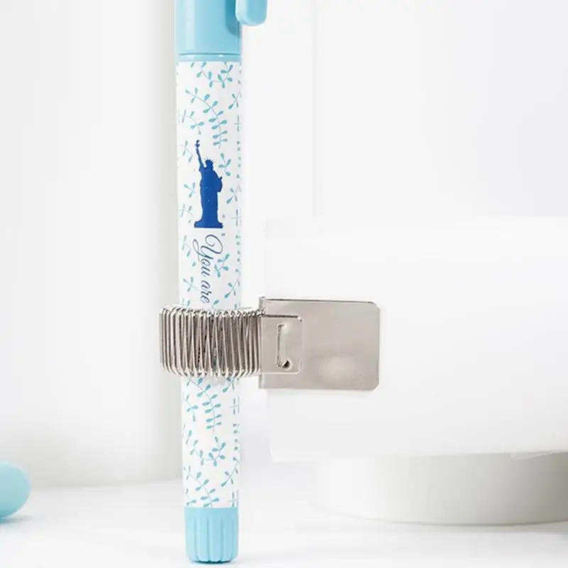 

Exquisite Hot Sale 1 Pieces Single/double/triple Hole Pen Nurse Pocket Pen Metal Uniform Doctors Clip Holder Spring with Ho F5C1