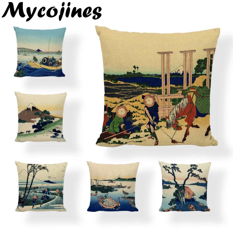 Новый стиль Пикассо страна наволочка фигурка лошади лодка вулкан море гостиная