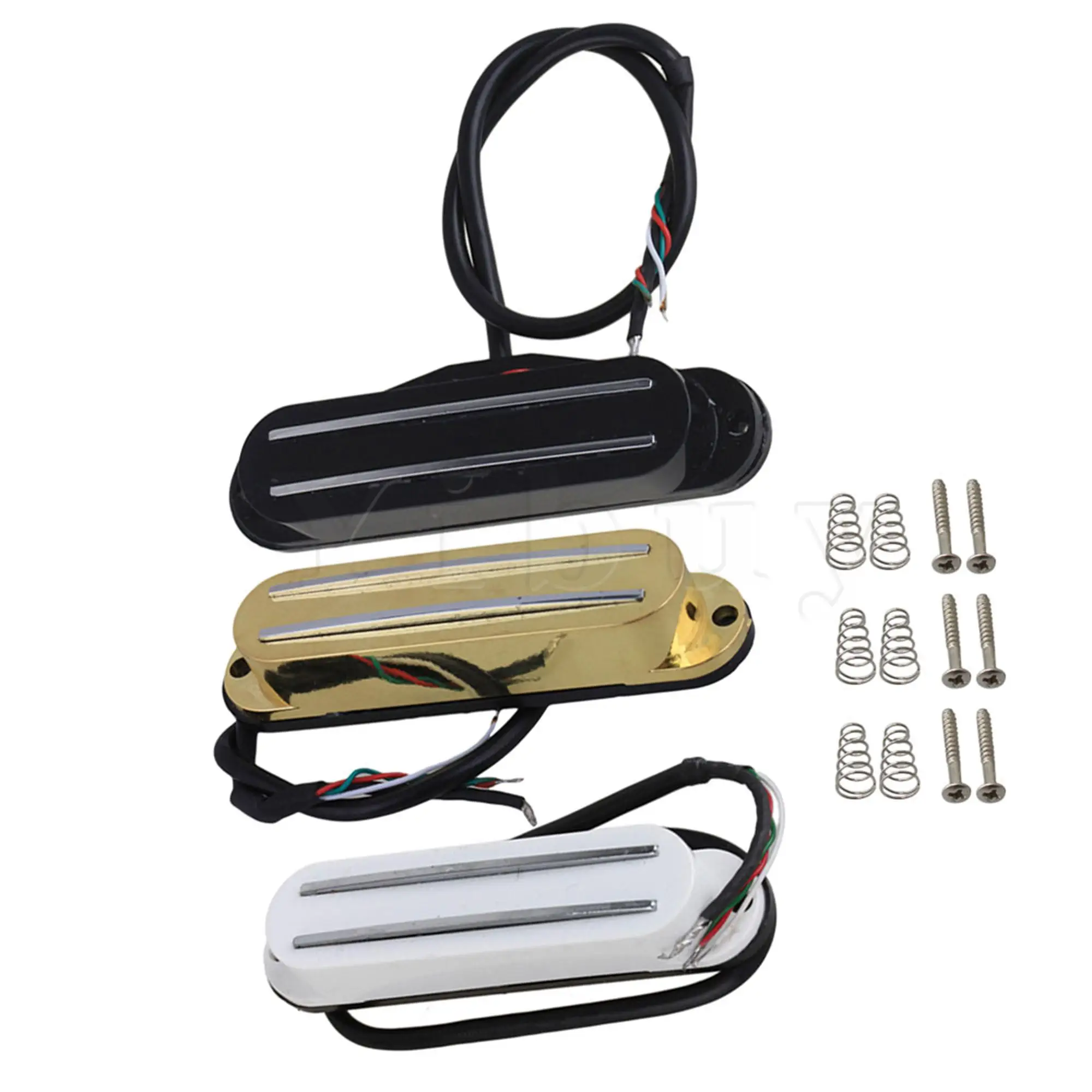 Yibuy 85mm Dual Rail Humbucker Guitar Neck Pickup 4 Wires for Electric Guitar Set of 3