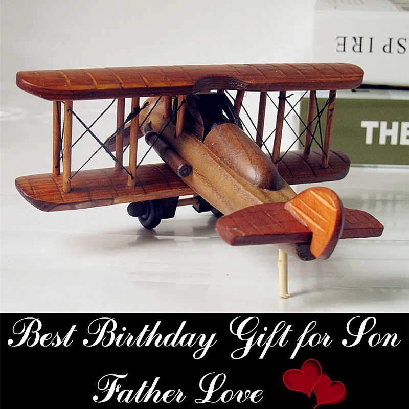 Винтажная домашняя деревянная модель самолета ручной работы креативный подарок