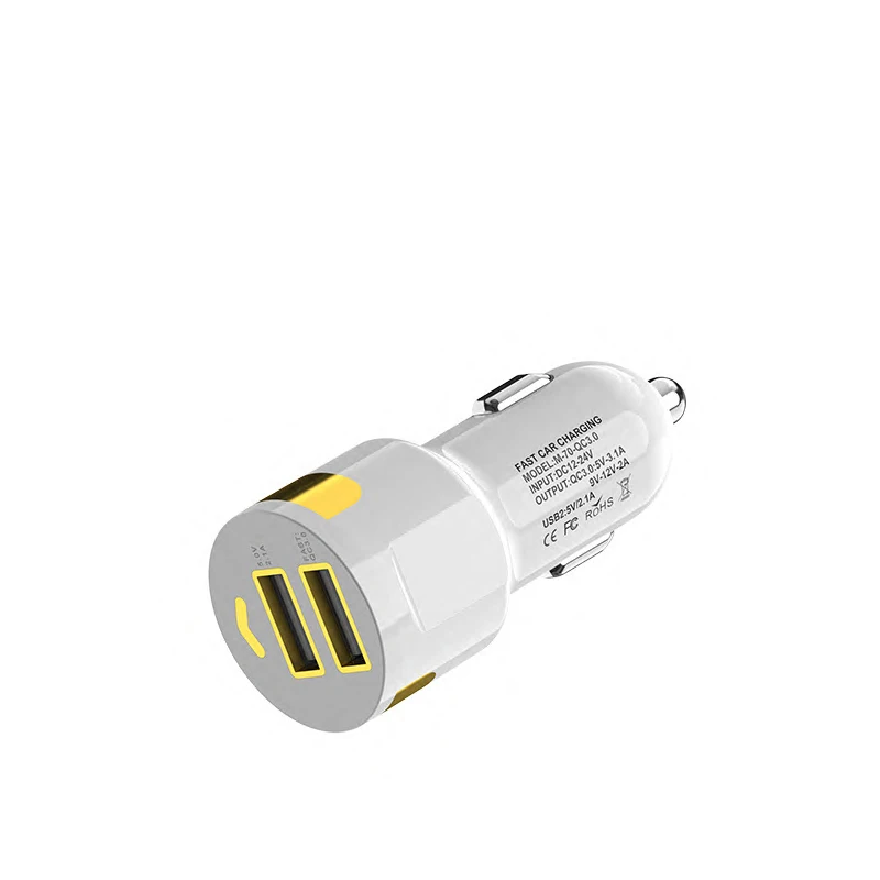 QC3.0 двойной зарядное устройство USB 3.1A адаптер Авто металлическое зарядное устройство для смартфонов/планшетов