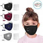 Детская Хлопковая маска унисекс, модная черная защита, защита от пыли, защита для рта, многоразовый тканевый фильтр для детей