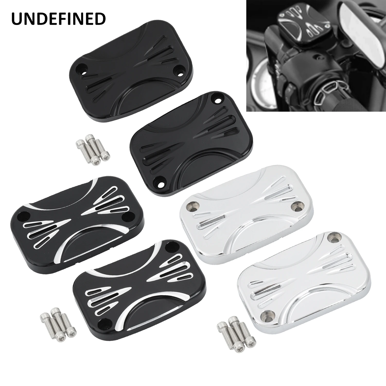 

Front Rear Brake Master Cylinder Cover for Harley Touring Road King Ultra Tri Street Glide Electra Street V-Rod Night Rod 06-17
