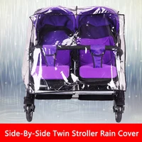 pvc stroller rain cover protection waterproof zipper open twin baby car transparent foldable wind dust shield universal durable
