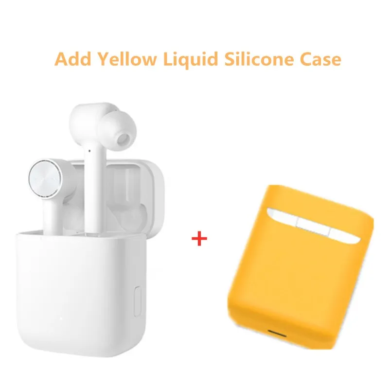 add liquid yellow Xiaomi Air TWS гарнитура Bluetooth True беспроводные стерео наушники ANC переключатель ENC автоматическая пауза управление нажатием Беспроводная зарядка - Цвет: add liquid yellow