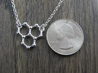 hollow geometric polygon water molecule science pendant necklace stem chemistry ice hydro molecule h2o formula necklace jiwelry