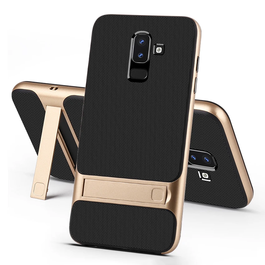 

3D Silicone Back Cover for Samsung Galaxy J4 J6 J7 J8 2018 A6 A7 A8 Plus Prime Mobile Case Shockproof Hybrid Stand Phone Bag