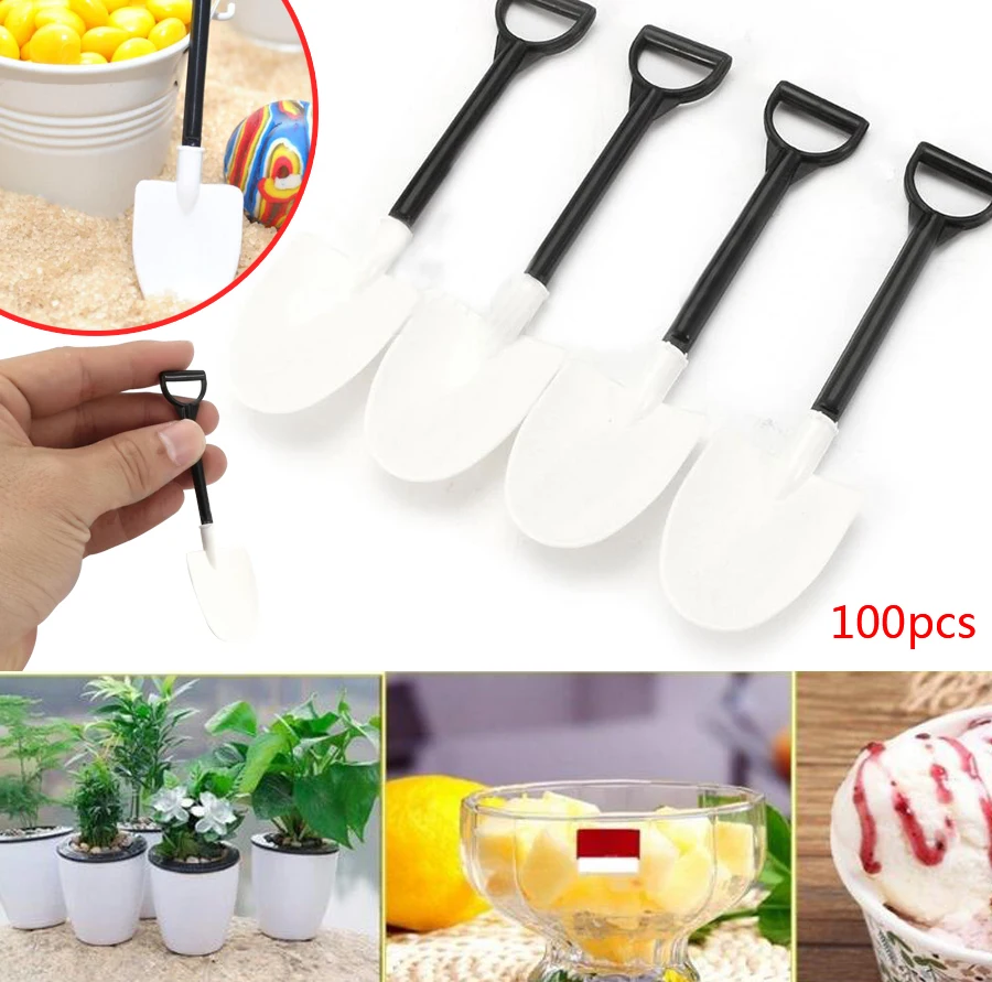 

Shovel Garden Pots 100Pcs/Bag Flower Pots Plastic Disposable Plastic Snow Shovel Spoon Garden Shovel
