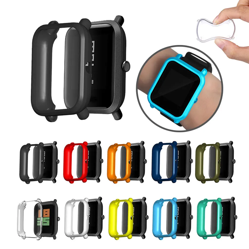 Мягкий защитный чехол из ТПУ Для Xiaomi Huami Amazfit Bip Youth/Lite защита экрана|Ремешки для