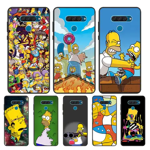 Чехол Simpsons для Google Pixel 7 6 Pro 5 5A 4 4A XL, чехол для LG Q60 V60 V50 V50S V40 V35 V30, черный мягкий чехол для телефона