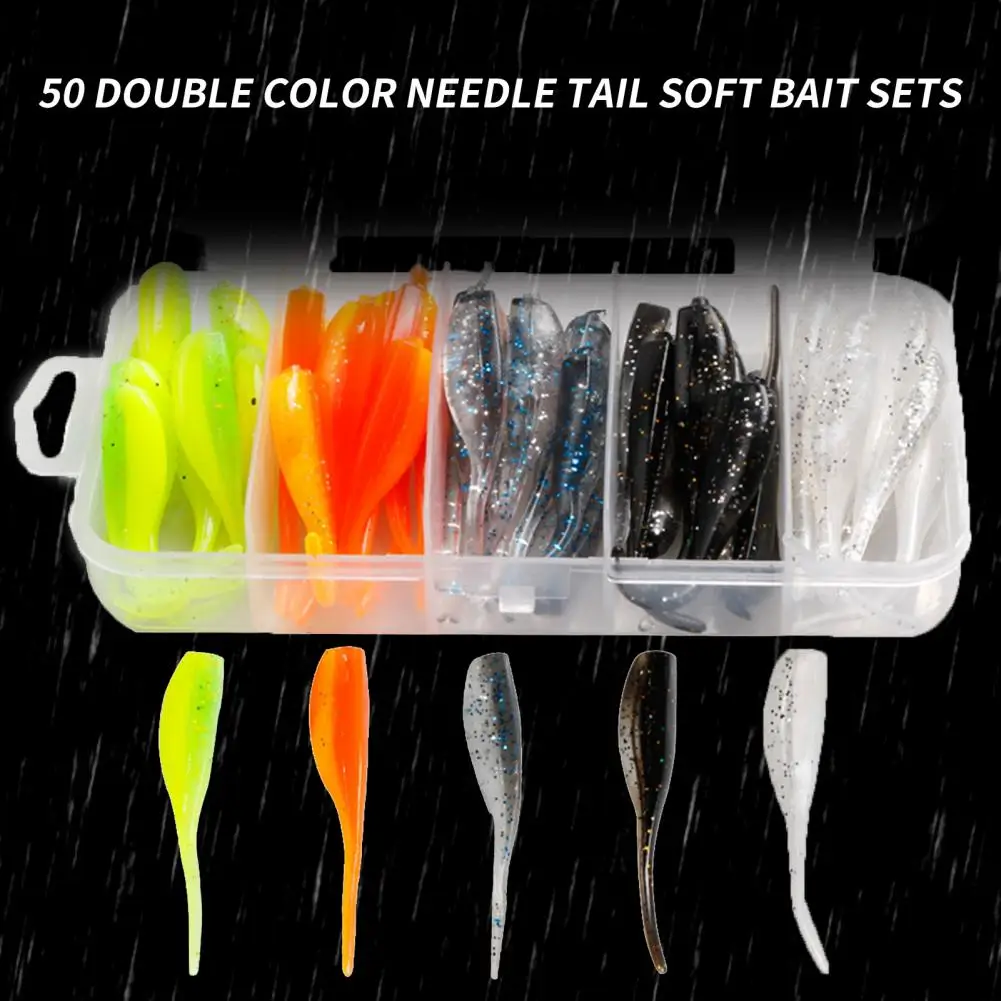 50 шт./коробка пластиковые рыболовные приманки | Спорт и развлечения