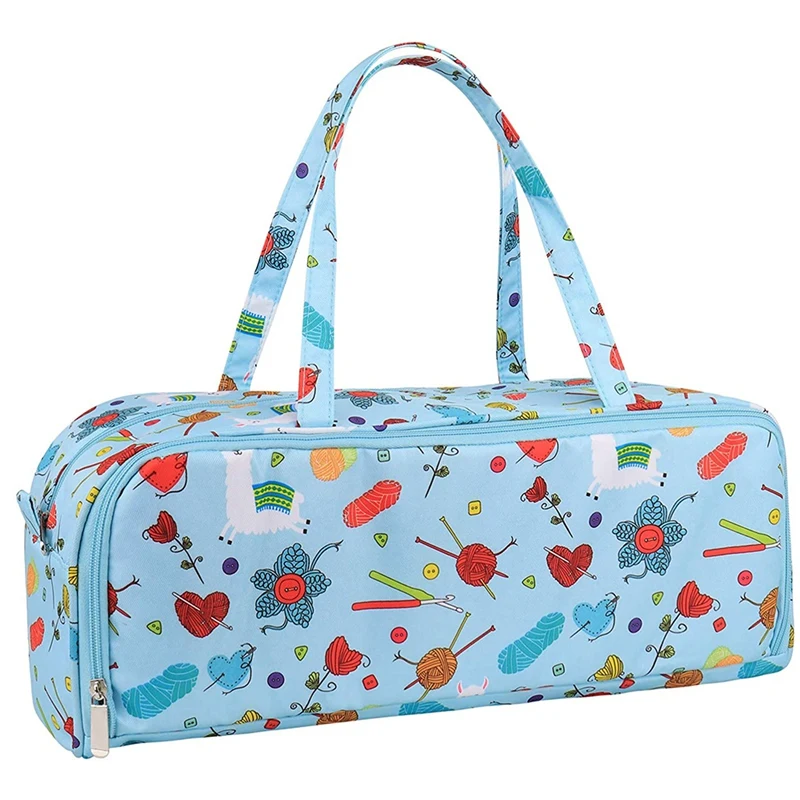 

Knitting Bag,Knitting Bags for Wool and Needles Storage,with Handy Compartment for Extra Long Knitting Needles and Hooks