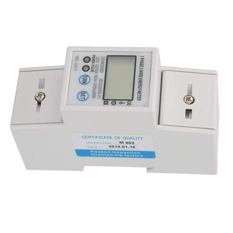 Single Phase Two Wire RS485 MODBUS Protocol LCD Backlit Display 220V 50Hz Din Rail Wattmeter Energy Meter Watt |