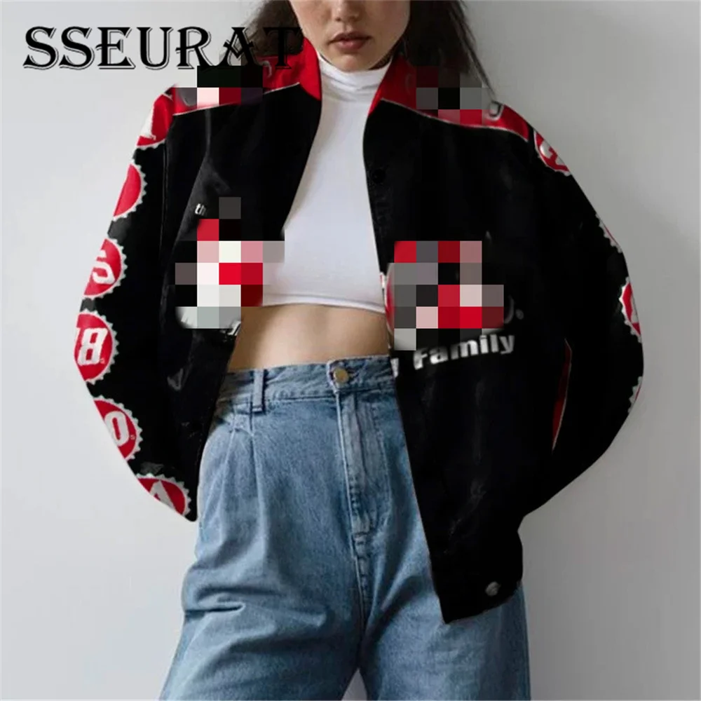 

SSEURAT Plus Size Coat 2021 Spring Autumn Women's Jackets Hip Hop Autumn Long Sleeve Female Jacket Outwear