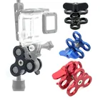 Шаровой Зажим для дайвинга Универсальный GoPro металлический Шаровой Зажим с тремя отверстиями зажим-бабочка зажим заполнясветильник свет для дайвинга зажим