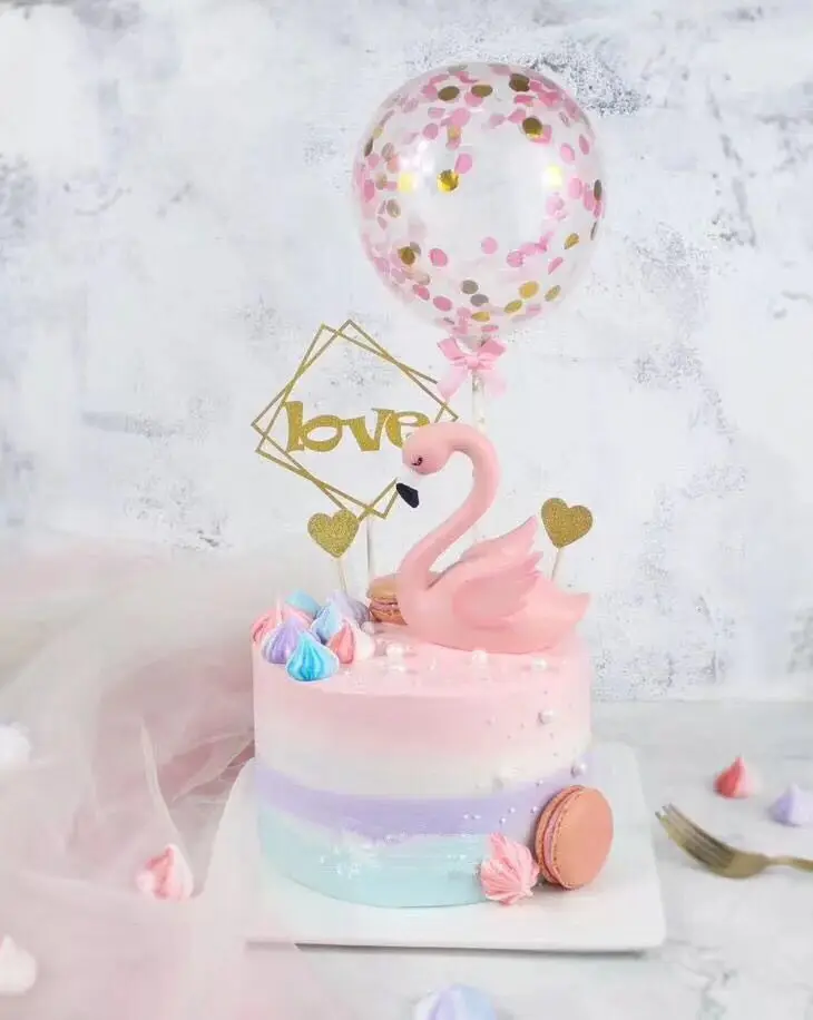 1 шт. 5 дюймовый воздушный шар Конфетти украшение для торта с бумажной соломенной