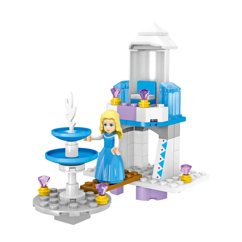 

2020 New Disney Ice and snow Princess Fantasy Ice and Snow World 4 in 1 Model Building Block boy Girl Toy Birthday Gift 1162